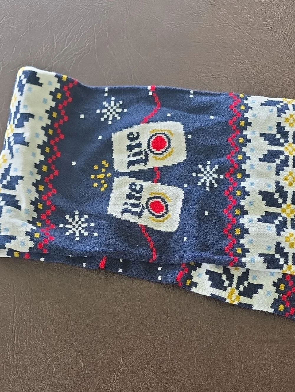 Miller Lite Holiday Knit Scarf - Navy & Red